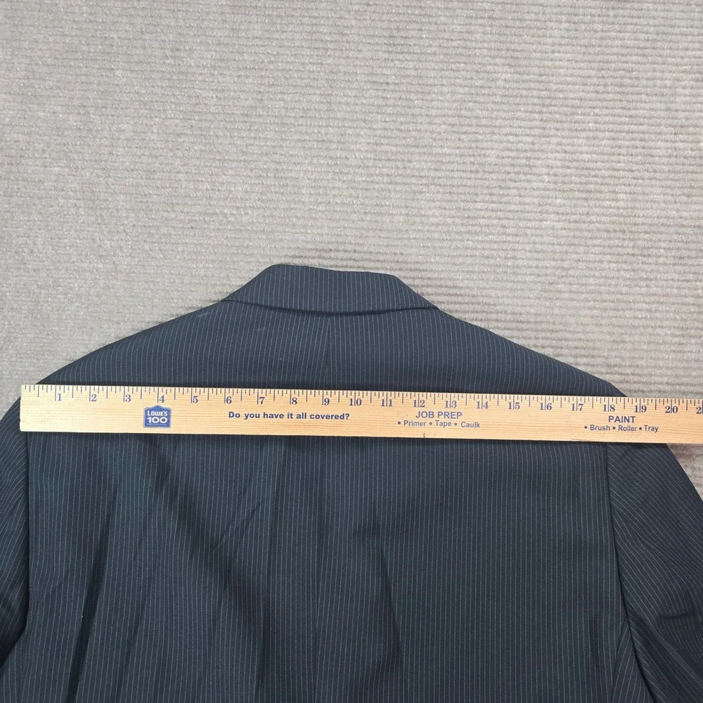 Billy London‎ Mens 40L Black Pinstripe 3-Button Double Vent Blazer Jacket